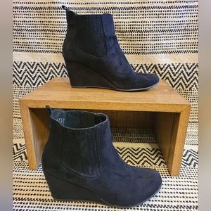 Jore, Black Wedge Booties, Size 8